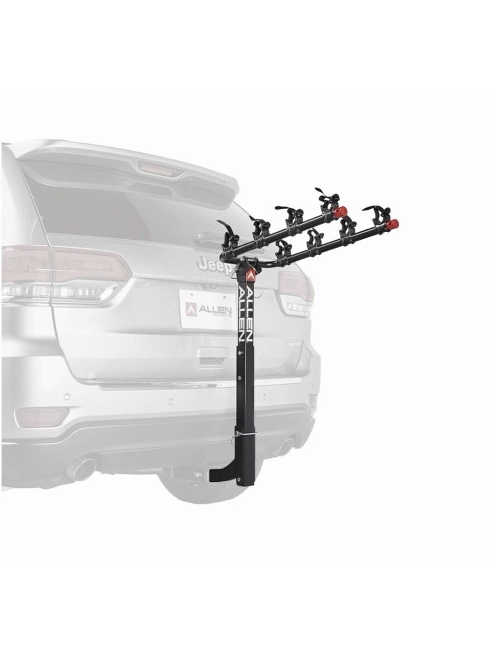 Allen Sports Deluxe 4-Bike Hitch Mount Bike Rack Carrier, Black/Red